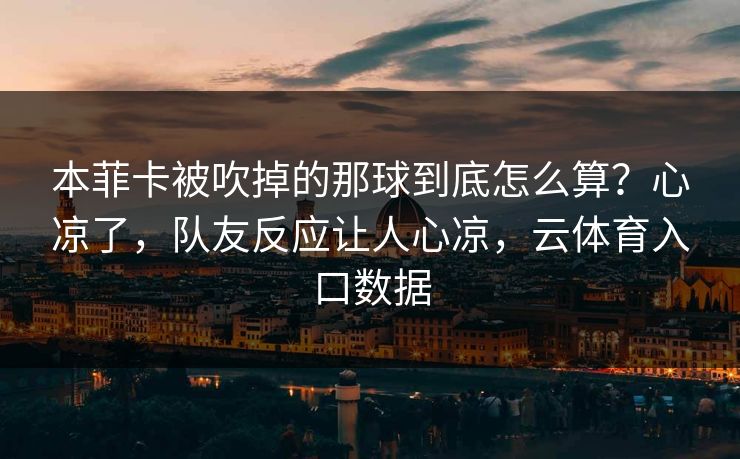 本菲卡被吹掉的那球到底怎么算?心凉了,队友反应让人心凉,云体育入口数据