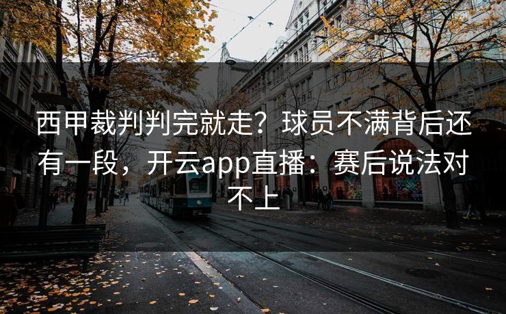 西甲裁判判完就走?球员不满背后还有一段,开云app直播:赛后说法对不上
