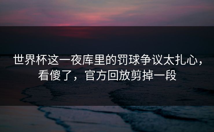 世界杯这一夜库里的罚球争议太扎心，看傻了，官方回放剪掉一段