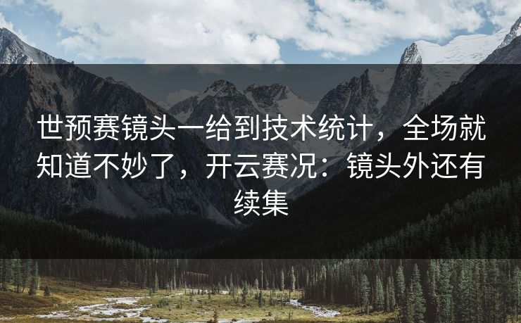 世预赛镜头一给到技术统计，全场就知道不妙了，开云赛况：镜头外还有续集