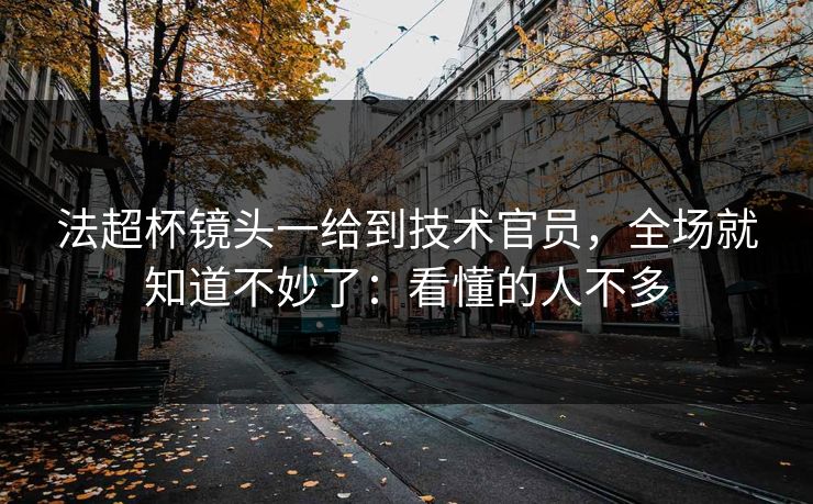 法超杯镜头一给到技术官员，全场就知道不妙了：看懂的人不多