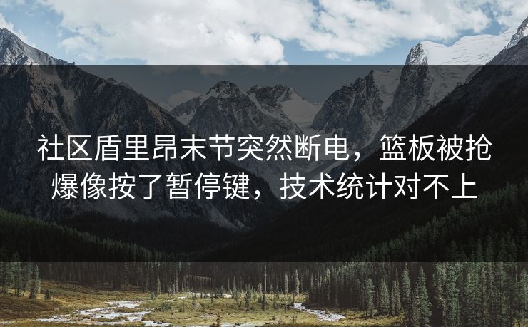 社区盾里昂末节突然断电，篮板被抢爆像按了暂停键，技术统计对不上
