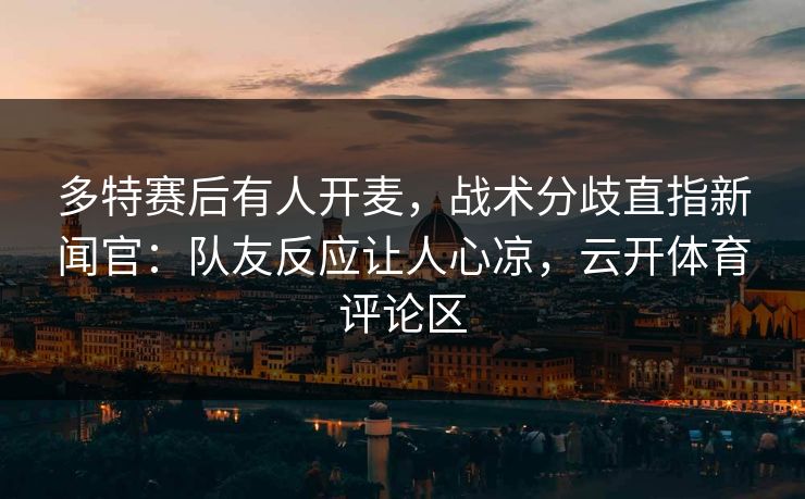 多特赛后有人开麦，战术分歧直指新闻官：队友反应让人心凉，云开体育评论区